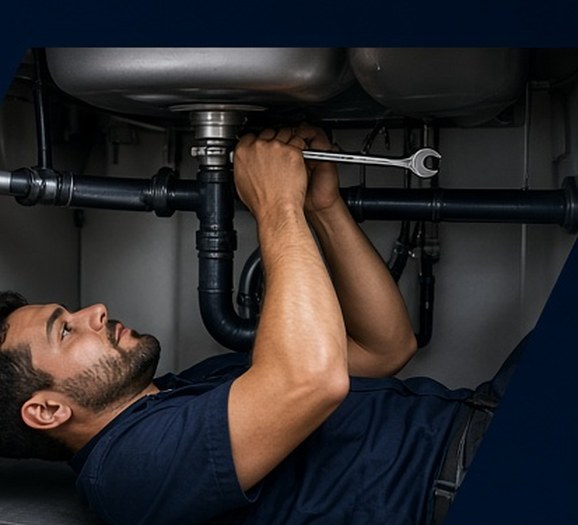 Local pro at work on a real plumbing job